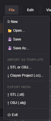 File menu
